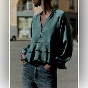Zara RUFFLED BLOUSE